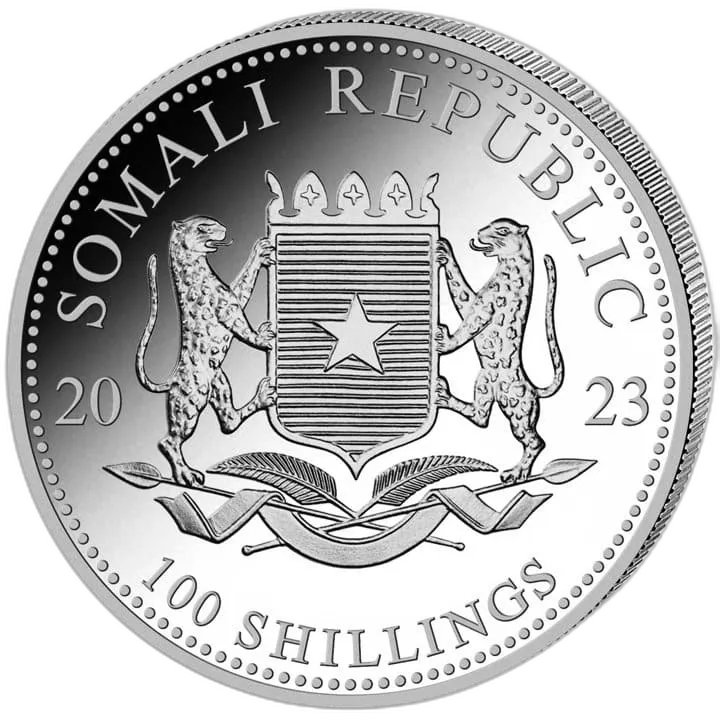 African Wildlife Słoń Somalijski 1 uncja srebra 2023 - obrazek 2