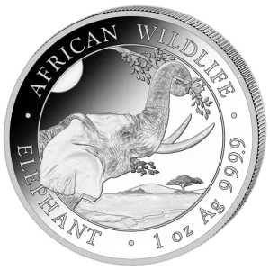 Słoń Somalijski 1 oz 2023 – Moneta Srebrna 9999 (1 uncja)