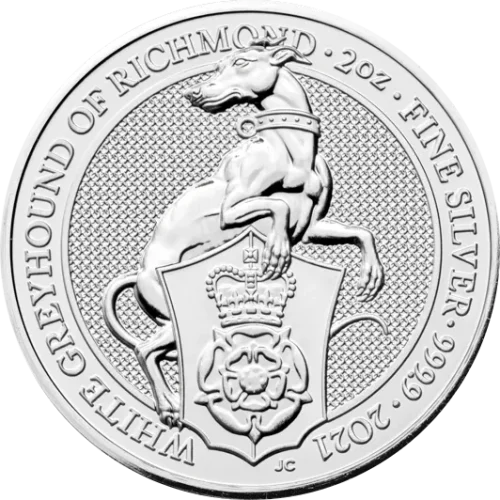 Bestie Królowej: Biały Chart z Richmond 2 oz 2021 – Moneta Srebrna 9999 (2 uncje)