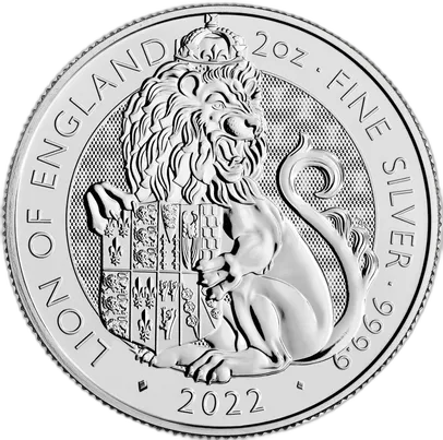 The Tudor Beasts: Lion of England 2 uncje srebra 2022