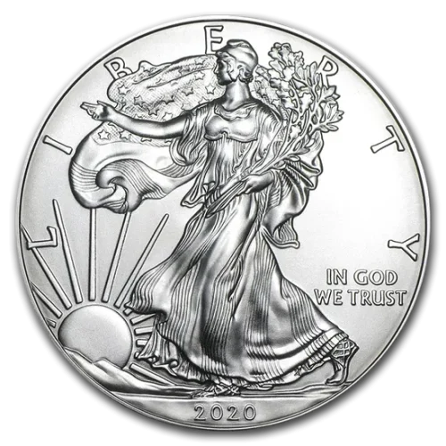 Amerykanski-Orzel-1-uncja-Srebra-2020-rewers Srebrna moneta Amerykański Orzeł 1oz USA 2020 Ag 999 klasyczny rewers John Mercanti