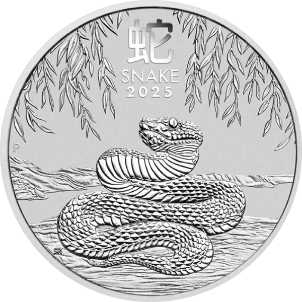 Lunar-III-Rok-Weza-1-uncja-Srebra-2025-rewers Srebrna Moneta Lunar III Rok Węża 1 oz Australia 2025 | Ag 9999