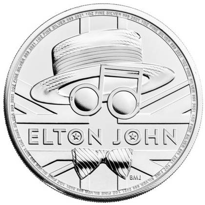 The Royal Mint: Legendy Muzyki-Elton John 1 uncja srebra 2020