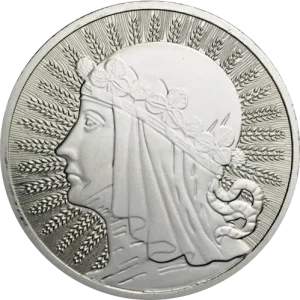 Srebrny medal Jadwiga Głowa Kobiety 1 oz Polska Ag 999