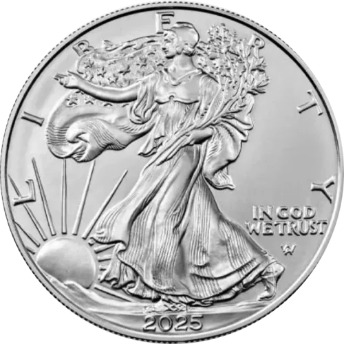 Amerykanski-Orzel-1-uncja-Srebra-2025-rewers Srebrna moneta Amerykański Orzeł 1oz USA 2025 Ag 999 United States Mint