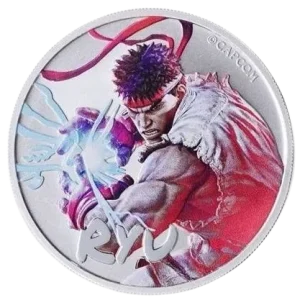 Srebrna Moneta Street Fighter Ryu Kolor 1 oz Tuvalu 2022 | Ag 999