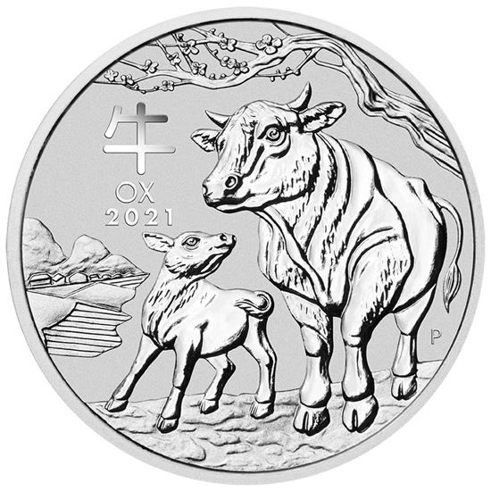 Perth Mint: Lunar III Rok Bawołu 2 uncje Srebra 2021