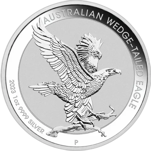 orzel-australijski-1-uncja-srebra-2023-rewers Australijski Orzeł Wedge-Tailed Eagle 1oz Australia Perth Mint 2023 Ag 9999 Karol III