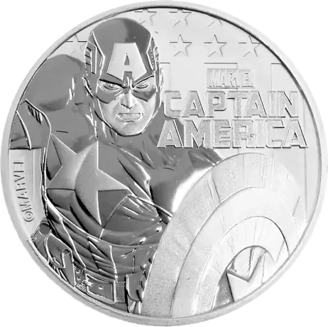 Perth Mint: Marvel-Captain America 1 uncja srebra 2019