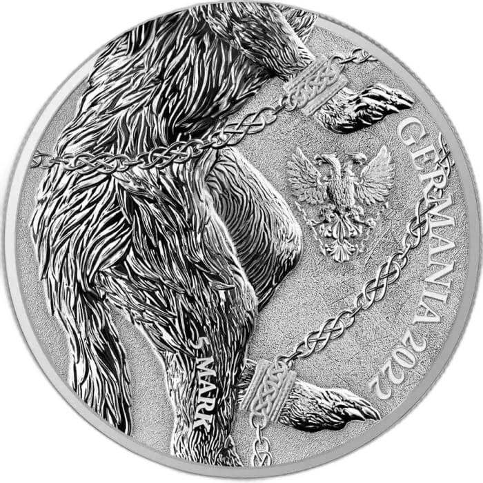 Germania Beasts: Fenrir 1 uncja srebra 2022 (milk spot) - obrazek 2