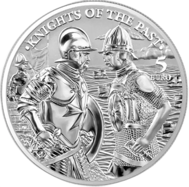 srebrna moneta Malta 2022 Knights of the Past Germania Mint 1oz Ag 9999