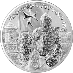 srebrna moneta Malta 2023 Knights of the Past Germania Mint 1oz Ag 9999 finałowa edycja