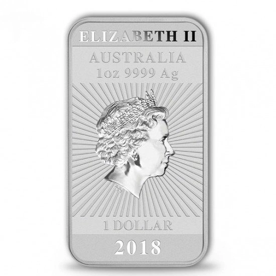Perth Mint: Rectangular Dragon 1 uncja srebra 2018 b/k - obrazek 2