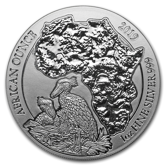 Rwanda: African Ounce - Shoebill 1 uncja Srebra 2019