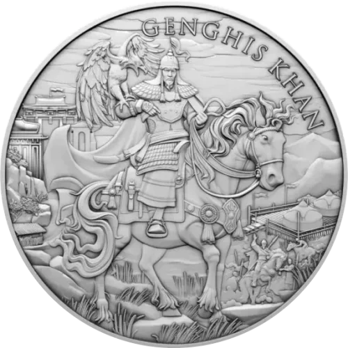 Srebrna Moneta Legendary Warriors Genghis Khan 1 oz USA 2024 | Ag 999