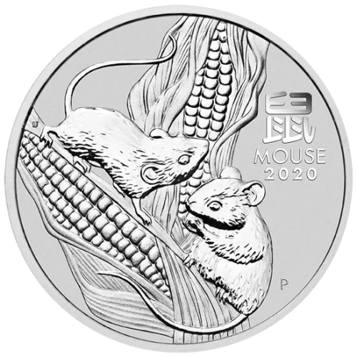 Perth mint: Lunar III Rok Myszy 5 uncjI srebra 2020