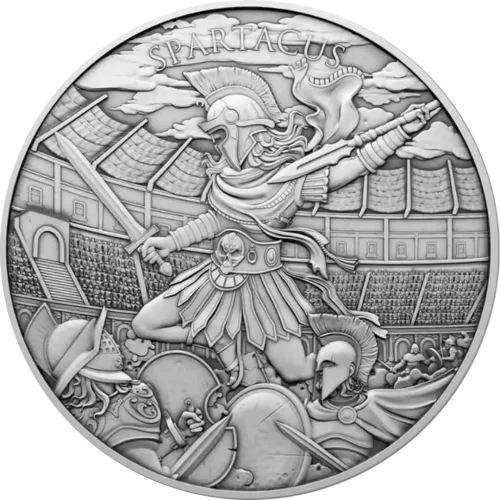 Srebrna Moneta Legendary Warriors Spartacus 1 oz USA 2024 | Ag 999
