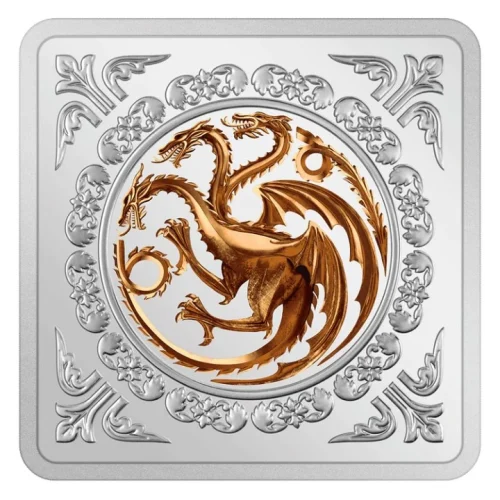 New Zeland Mint: Medal Game of Thrones-Targaryen Sigil Kolor 1 uncja srebra 2022
