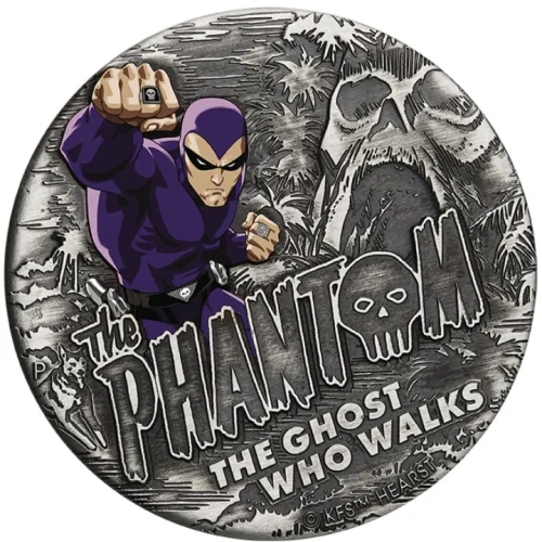 Perth Mint: The Phantom Antiqued Coin kolor 2 uncje Srebra 2023