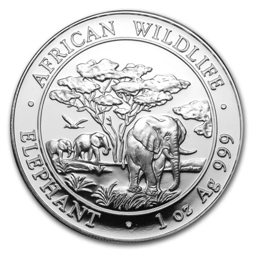 Słoń Somalijski 1 oz 2012 – Moneta Srebrna 9999 (1 uncja)