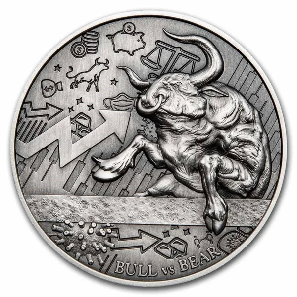 Bull vs Bear “Pandemic” 2 oz 2021 Chad – Moneta Srebrna 999 (2 uncje)