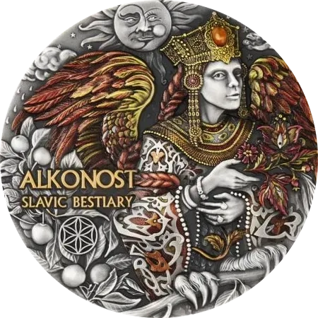 Bestie Słowiańskie: Alkonost 3 oz 2024 – Moneta Srebrna 999 (3 uncje)