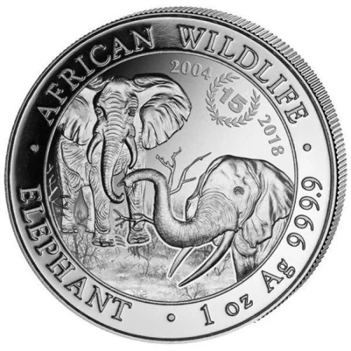 Słoń Somalijski 1 oz 2018 – Moneta Srebrna 9999 (1 uncja)