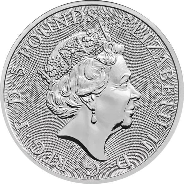 2018-great-britain-2-oz-silver-queens-beasts-the-unicorn-awers Bestie Królowej: Jednorożec Szkocji 2 oz 2018 – Moneta Srebrna 9999 (2 uncje)