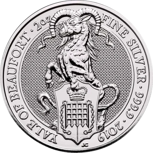 Srebrna Moneta Yale of Beaufort 2 oz Wielka Brytania 2019 | Queen's Beasts Ag 9999