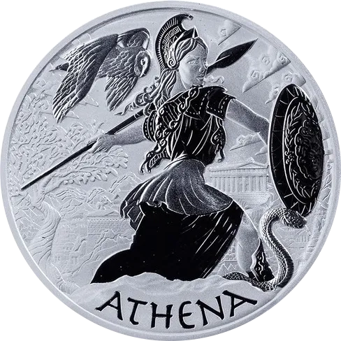 Bogowie Olimpu Athena 5 uncji srebra 2022 - Ag 9999