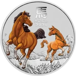lunar-iii-rok-konia-2026-color-1-uncja-front-modified Srebrna moneta Lunar III Rok Konia kolor 2 oz 2026 – kolorowana scena z klaczą i źrebięciem