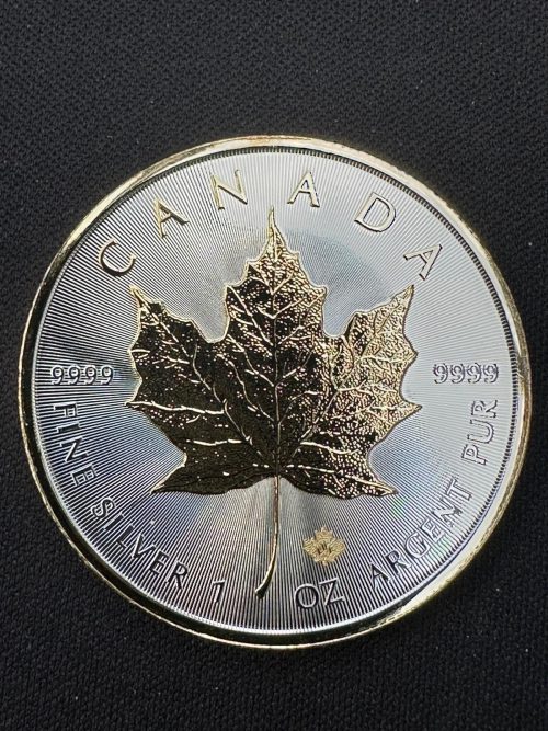 Srebrna moneta Maple Leaf Złocenie Wybiórcze 1 oz Kanada 2020 Ag 9999