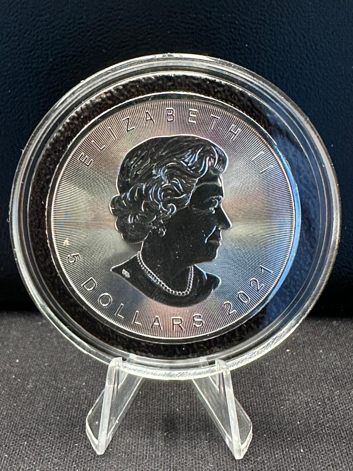 Srebrna Moneta Kanadyjski Liść Klonowy Kolor 1oz Kanada 2021 | Ag 9999 - obrazek 2