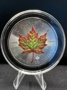 Srebrna moneta Maple Leaf Kolor Jesień 1oz Kanada 2021 Ag 9999 koloryzacja