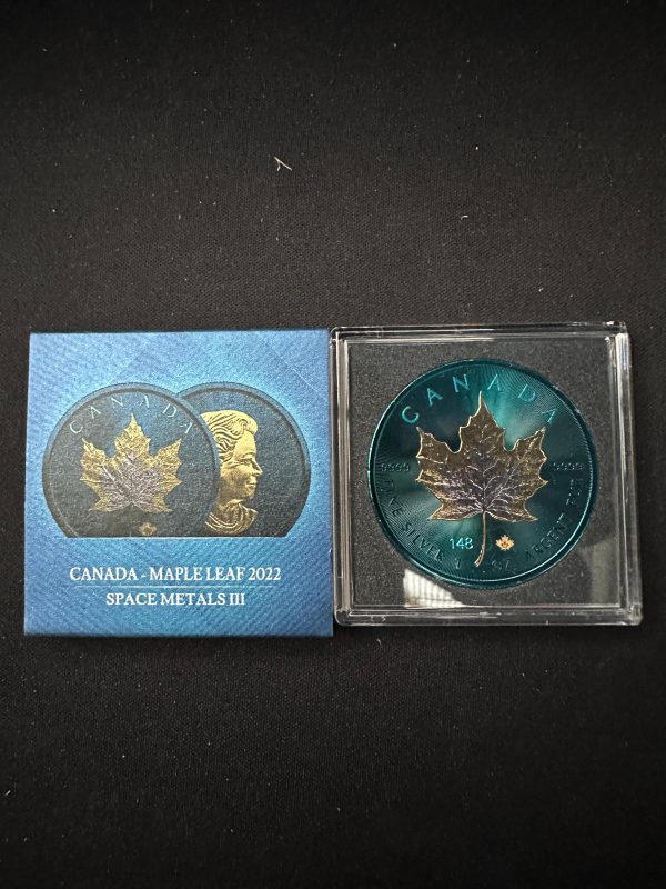 Srebrna Moneta Kanadyjski Liść Klonowy Space Metals III 1 oz Kanada 2022 - Ag 9999