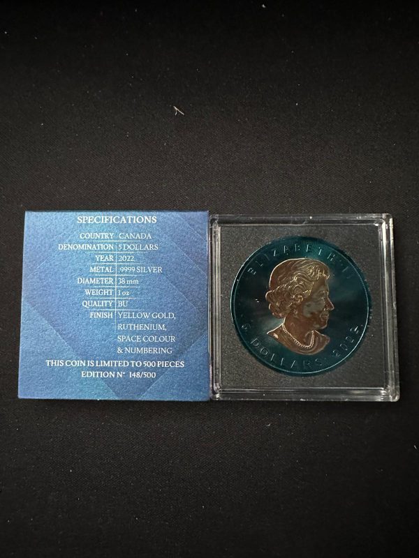 Srebrna Moneta Kanadyjski Liść Klonowy Space Metals III 1 oz Kanada 2022 - Ag 9999