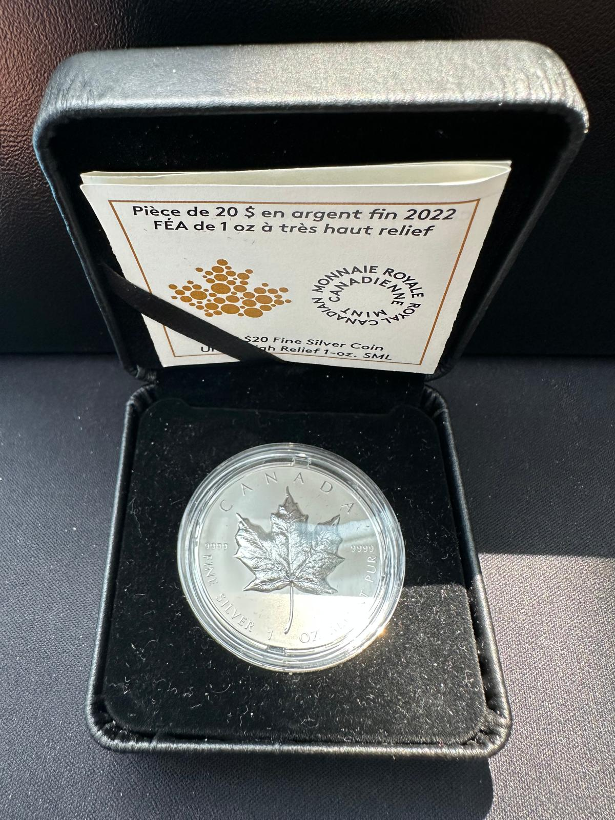 Srebrna Moneta Liść Klonowy Ultra High Relief 1oz Kanada 2022 | Ag 9999 - obrazek 5