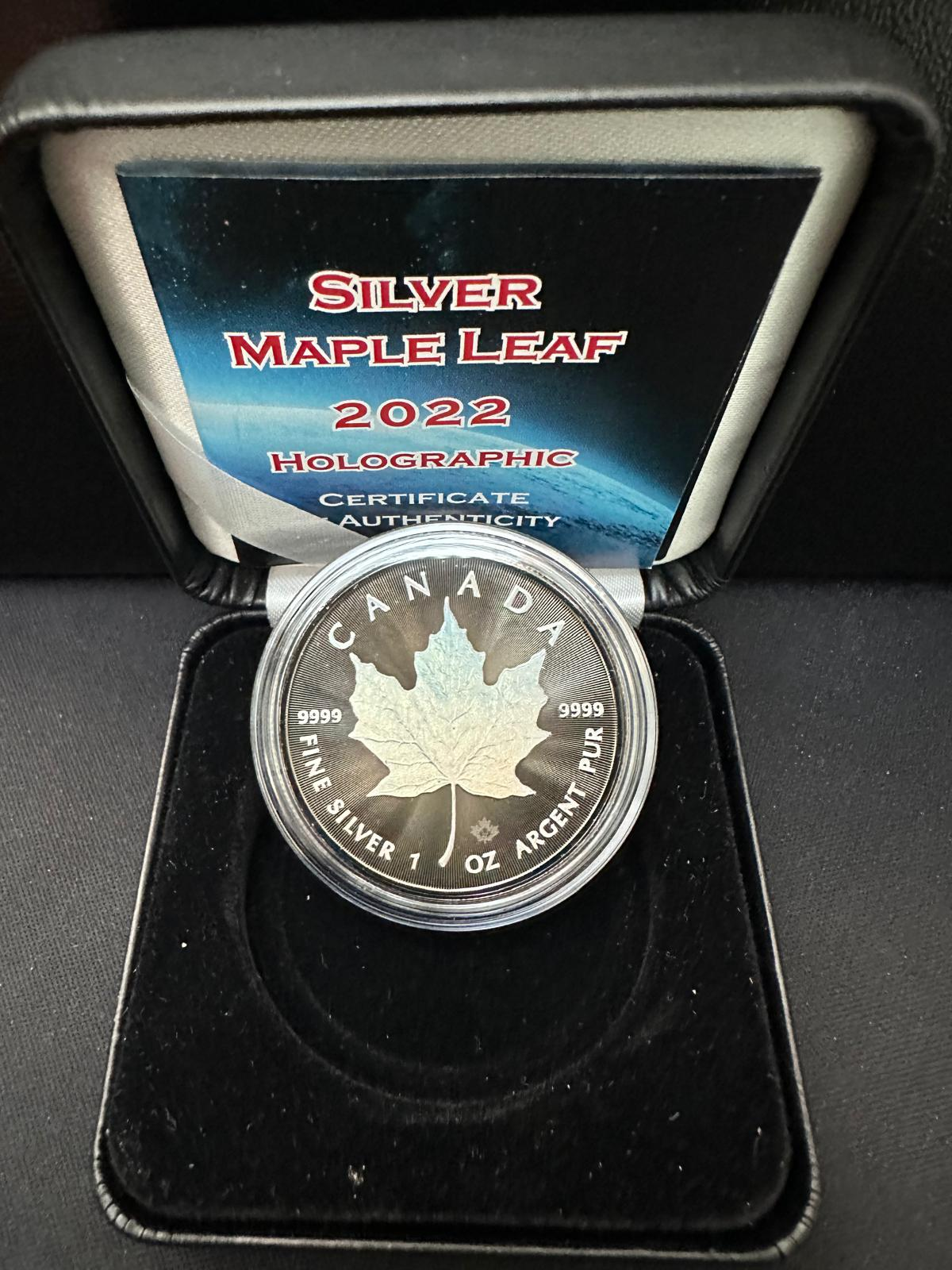 Srebrna Moneta Maple Leaf Holographic Ruthenium 1oz Kanada 2022 | Ag 9999 - obrazek 4
