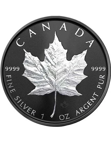 Srebrna moneta Maple Leaf Holographic Ruthenium 1oz Kanada 2020 Ag 9999 — holograficzny liść klonowy z powłoką rutenu