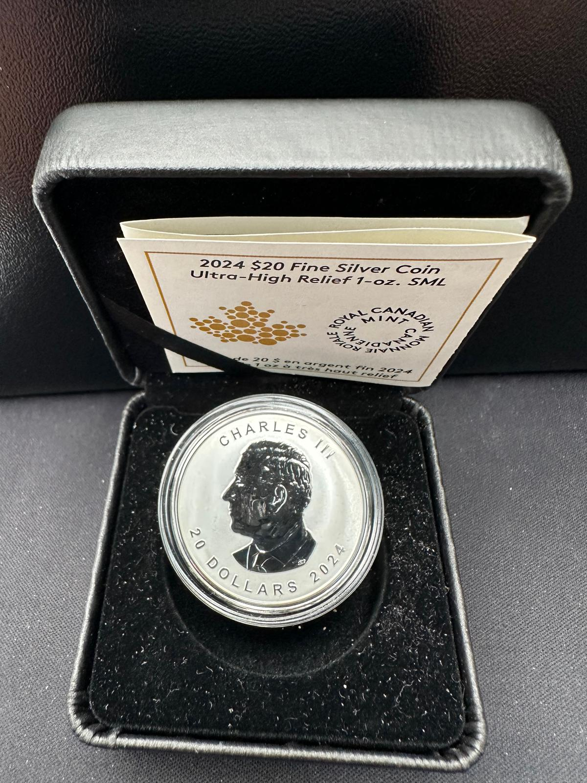 Srebrna Moneta Liść Klonowy Ultra High Relief Serce Lasu 1oz Kanada 2024 | Ag 9999 - obrazek 6