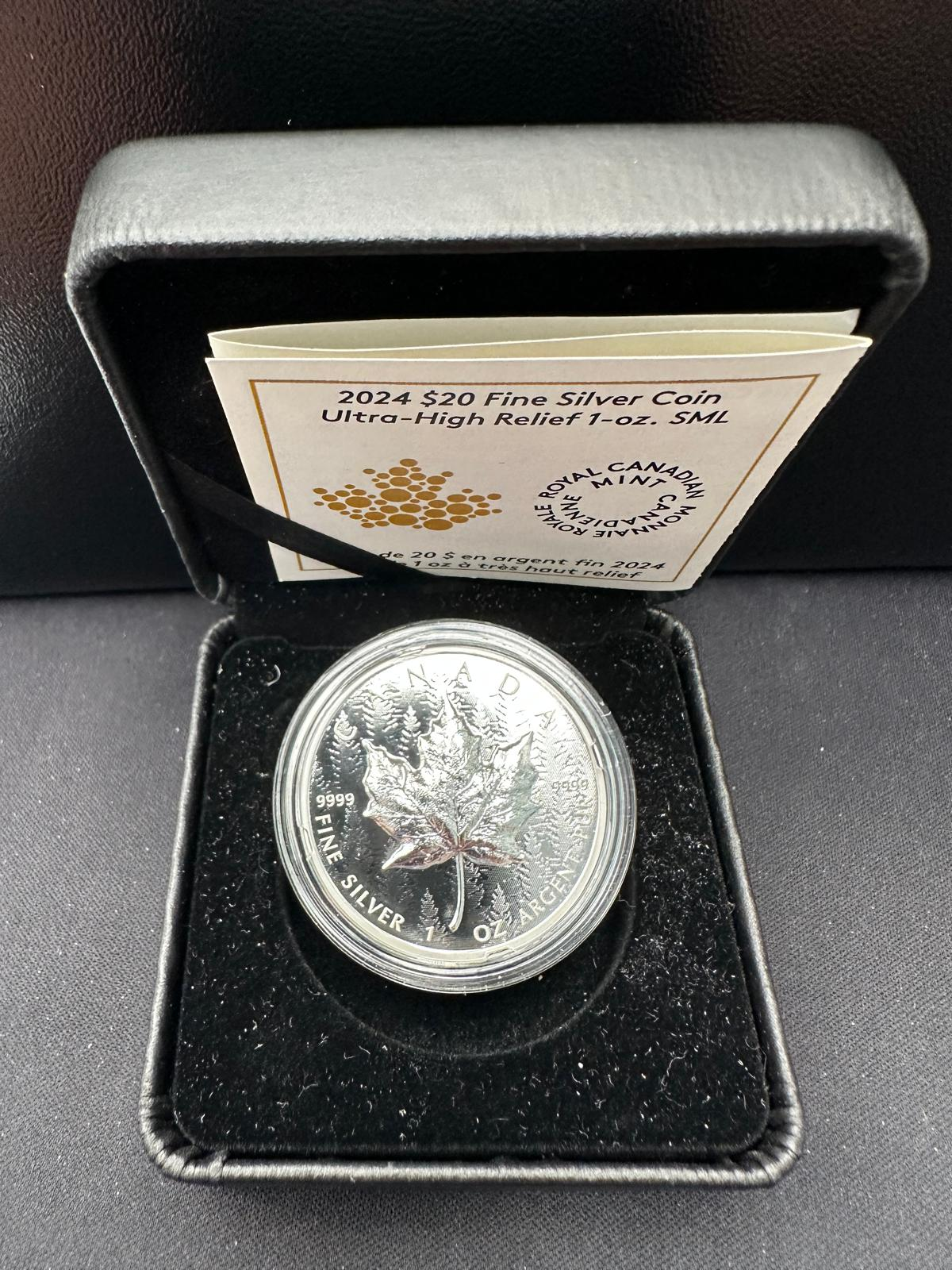 Srebrna Moneta Liść Klonowy Ultra High Relief Serce Lasu 1oz Kanada 2024 | Ag 9999 - obrazek 5
