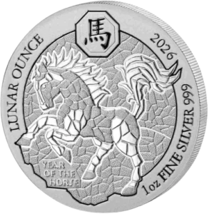 Srebrna moneta Lunar Year of the Horse 1 oz Rwanda 2026 Ag 999