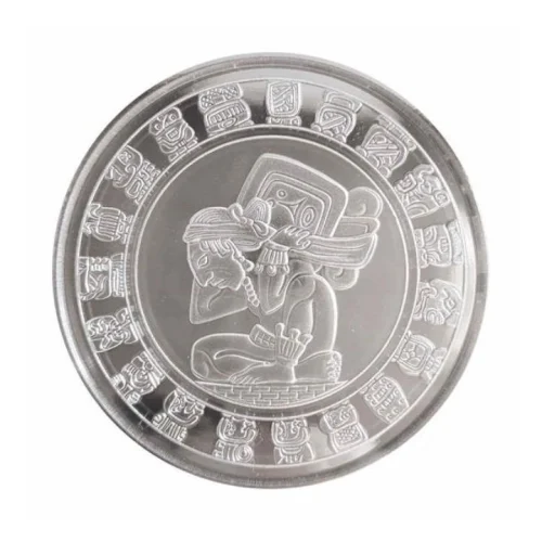 Srebrna moneta Mayan Calendar 2022 Samoa 1oz Ag 999 kalendarz Majów herb Samoa