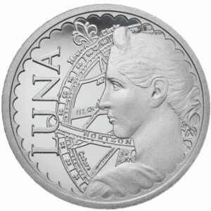 Srebrny medal Luna 1 oz Polmint bogini księżyca Ag 999