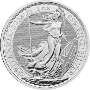 Srebrna Moneta Britannia 2026 1oz – srebrna moneta bulionowa Ag 999, The Royal Mint Wielka Brytania