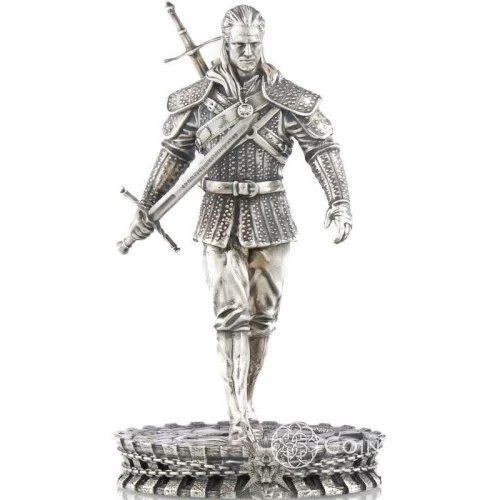 Srebrna moneta Figurka Geralt 168 g 2021 Mennica Gdańska – statuetka wiedźmina z mieczem