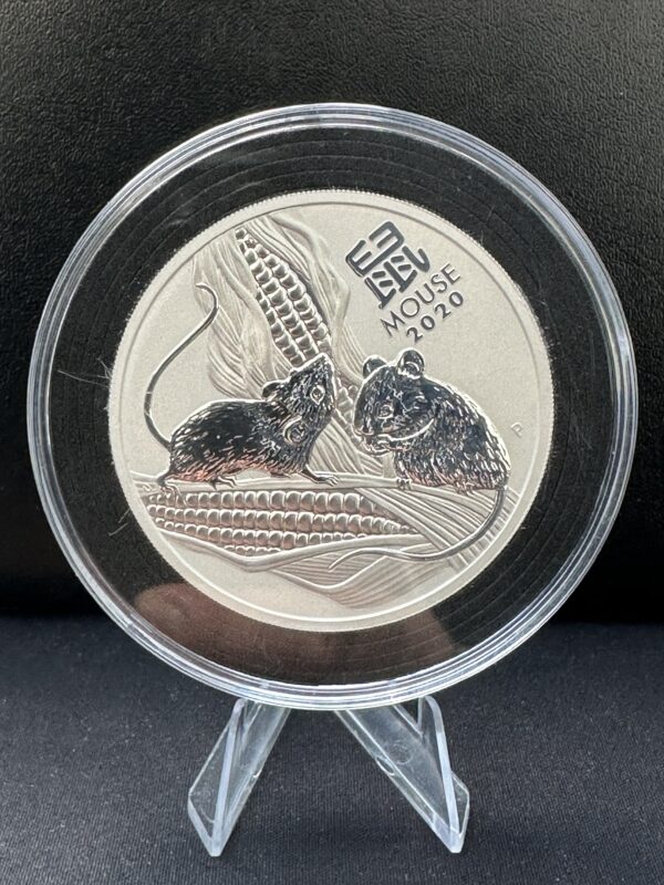 Perth mint: Lunar III Rok Myszy 5 uncjI srebra 2020