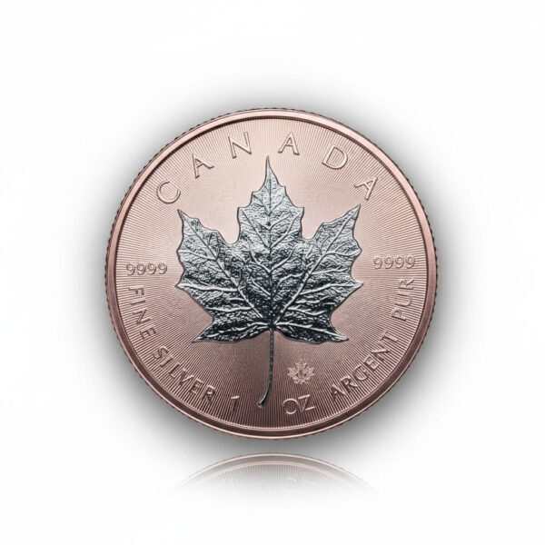 Kanadyjski Liść Klonowy Pink Gold 1 uncja srebra 2021 – Ag 9999-rewers Srebrna Moneta Kanadyjski Liść Klonowy Pink Gold 1 oz 2021 | Ag 9999