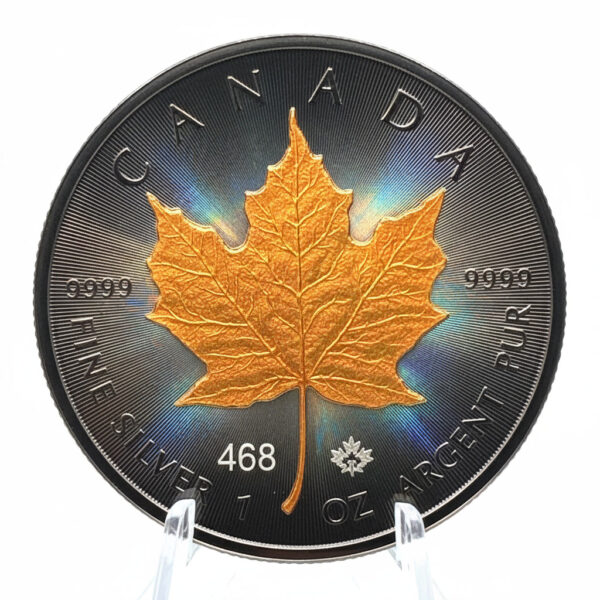Srebrna Moneta Kanadyjski Liść Klonowy Ruten Hologram 1 oz Kanada 2021 | Ag 9999