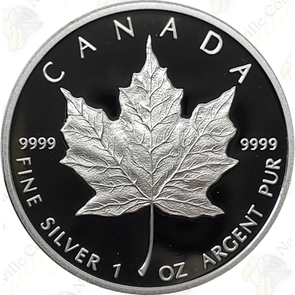 Srebrna moneta Liść Klonowy Proof 1oz Kanada 1989 Ag 9999 drewniane etui certyfikat Royal Canadian Mint